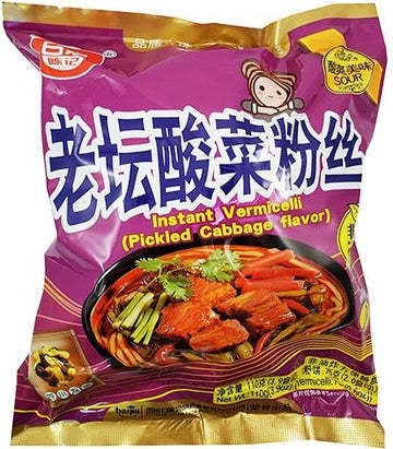 BJ Potato Vermicelli (Bag) - Pickled Cabbage 白家袋裝紅薯粉絲-老壇酸菜 110g x1