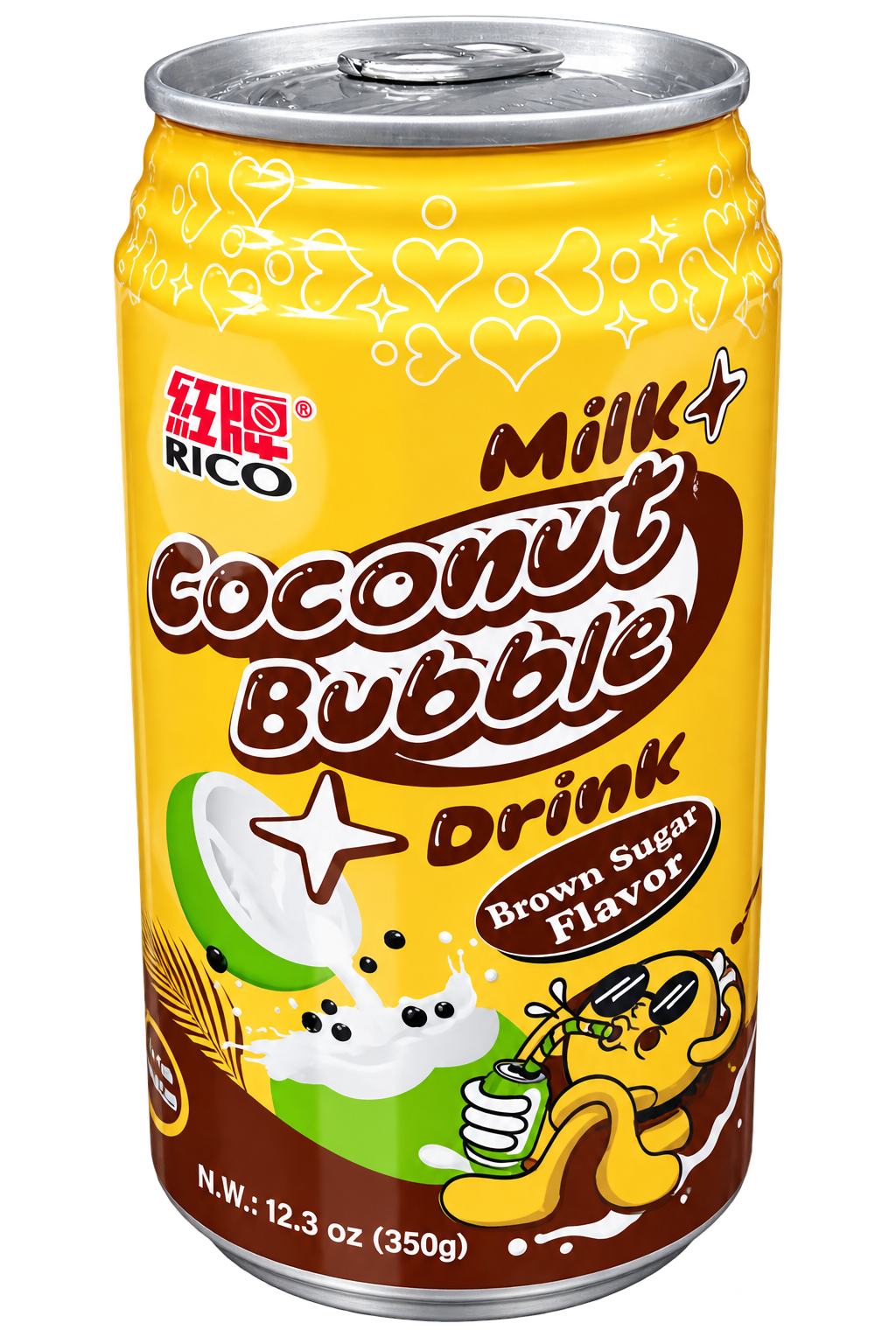 Trà sữa Rico trân châu Đường nâu 黑糖珍珠 Trà sữa đường đen 350g x1