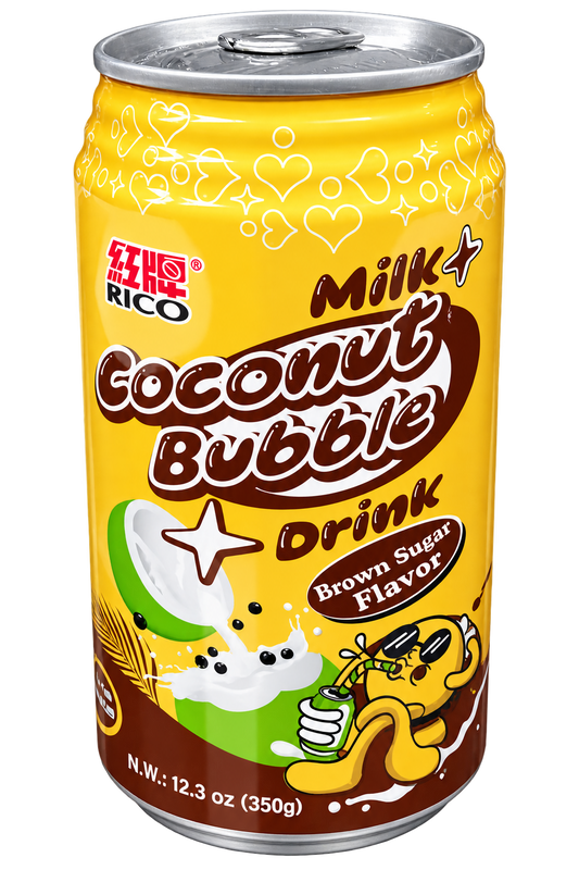 Rico Bubble Coconut Milk Tea Brown Sugar Drink 紅牌黑糖珍珠椰奶茶 350g x1