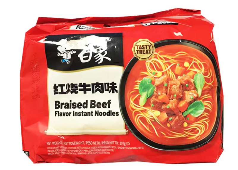 BX Instant Noodle-Braised Beef 5 Packs白象味鮮美-紅燒牛肉味麵(5pcs)535g x 1