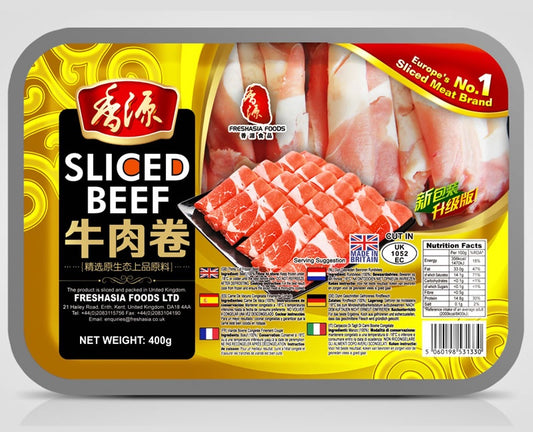 Fresh Asia Frozen Sliced Beef 香源牛肉卷 Bo Cat Lat Dong Lanh 400g x 1