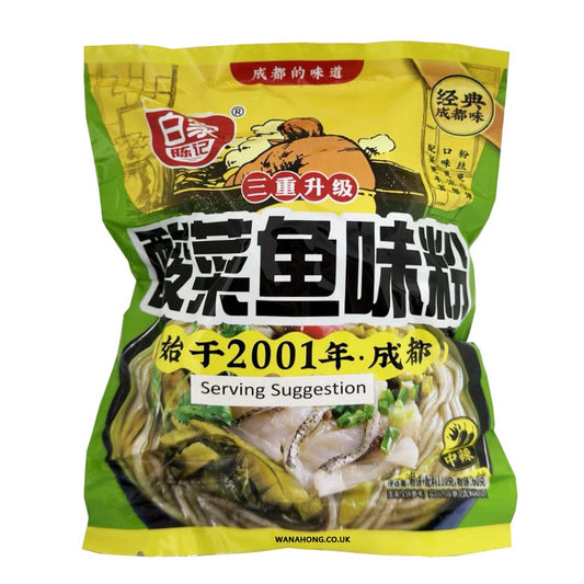 21396 Bún khoai tây BJ (Túi) - Cá bắp cải muối白家袋裝紅薯粉絲--酸菜魚110g x1