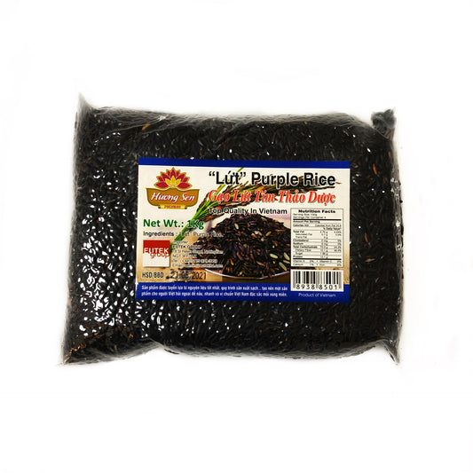 80012 Huong Sen Purple Rice Gao Lut Tim Than Thao Duoc 1kg x 1