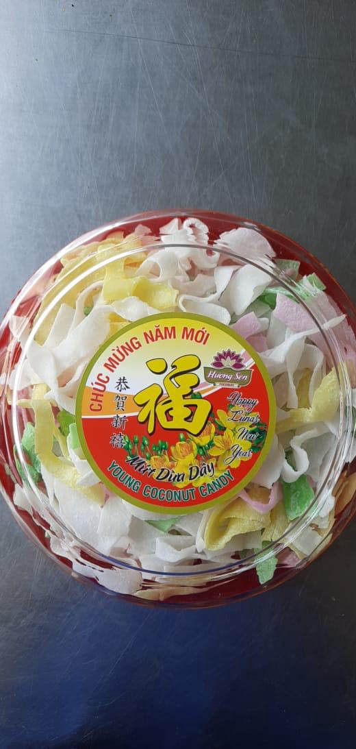 60037 Huong Sen Young Coconut Candy Mut Dua 200g x 1