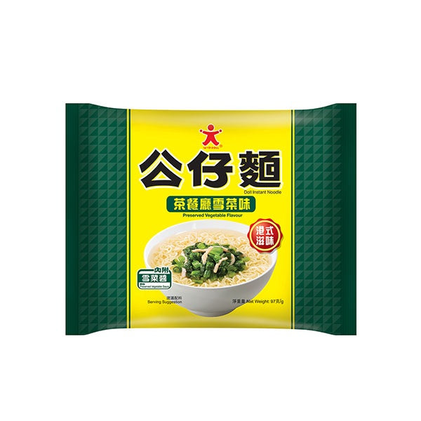 Doll Instant Noodle - Preserved Veg Flavour 公仔即食麵 雪菜味 97g x1