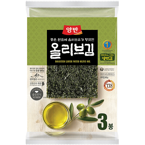 24570 Dongwon Seasoned Laver(Oilve Oil)-Large東元 大片紫菜 (橄欖油) (20gx3) x1