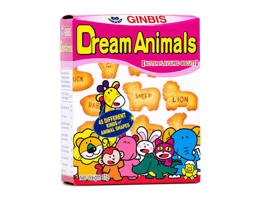 Ginbis Dream Animals Biscuits Butter 金氏愉快動物餅乾奶油味 Banh hinh dong vat vi bo 37g x1