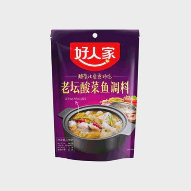 HRJ - Seasoning for fish with pickled mustard 老坛酸菜鱼调料 Gia vi nau ca om cai chua 360g x1