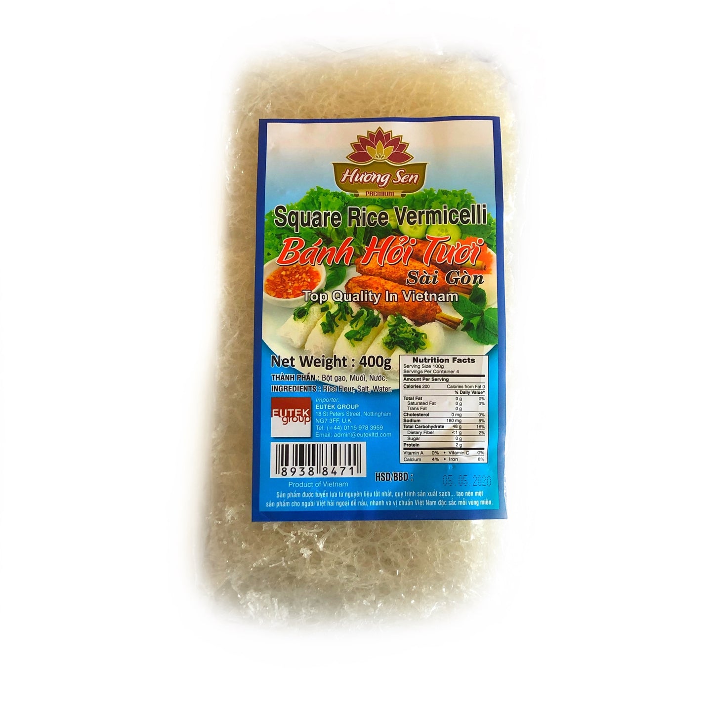 Huong Sen Square Rice Vermicelli Banh Hoi Tuoi 400g x 1