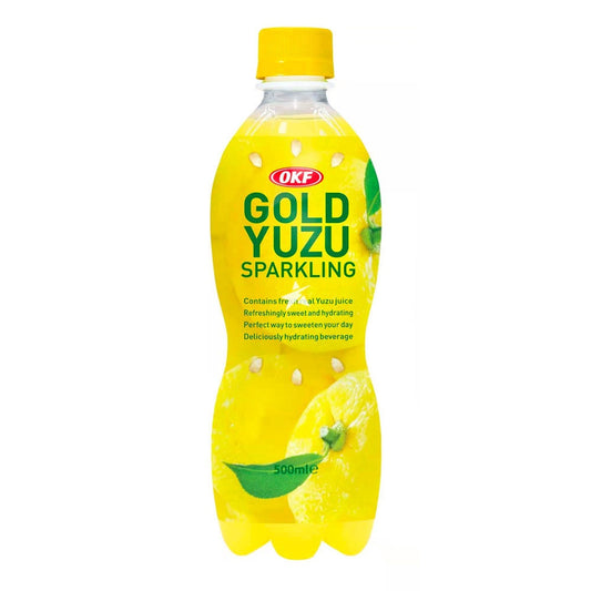 11748 OKF Gold Yuzu Sparkling 柚子汁 Nước trai thanh yên 500ml x1