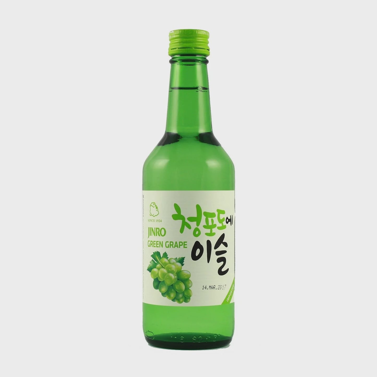 Jinro Chamisul Soju - Green Grape Flavour韓國燒酒 (青葡萄味)Soju Han Quoc Huong nho xanh- 13% Alc./Vol 350ml x1