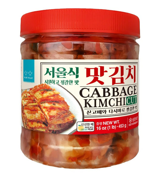Blue Ville Cabbage Kimchi (Cut) 切片泡菜 (瓶裝)453g x 1