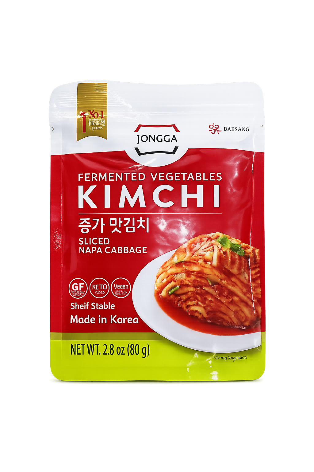 Jongga Napa Cabbage Kimchi Pouch Original (Ambient) 泡菜 80g x1