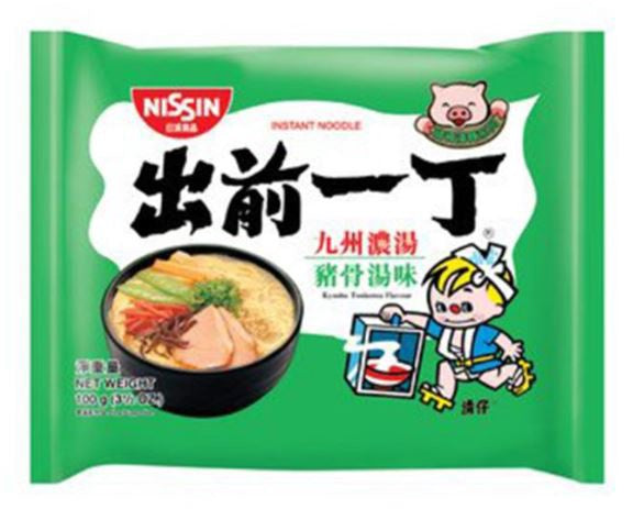 Nissin Demae Ramen Kyushu Tonkotsu 出前一丁-九州濃湯豬骨湯味 Mũi Xương lớn Cửu Châu 100g x 1