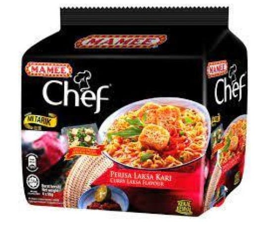 Mamee Chef Noodle Curry Laksa (4in) 媽咪名廚咖哩叻沙麵 (95g x 4) x 1