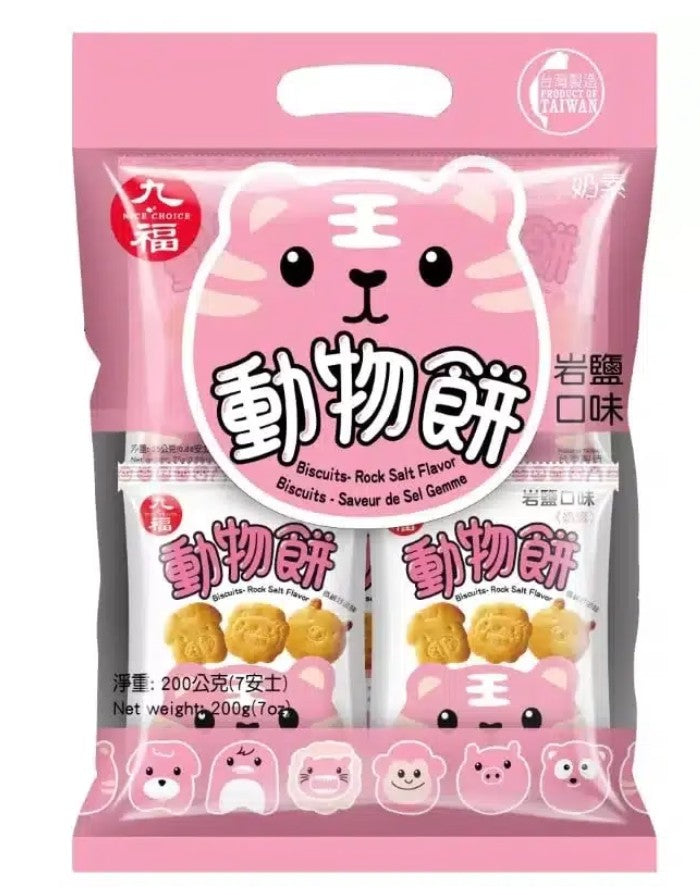 nice choice - Animal Shaped Biscuits Rock Salt 九福 - 動物造型餅(大) 岩鹽口味 200g x 1