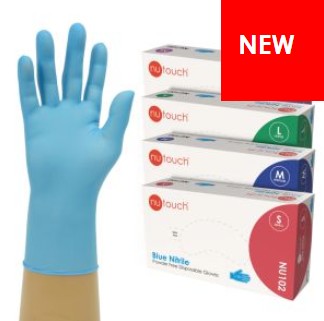Nutouch Blue PF Nitrile Gloves Gang Tay Xanh Size M 100pairs x 1