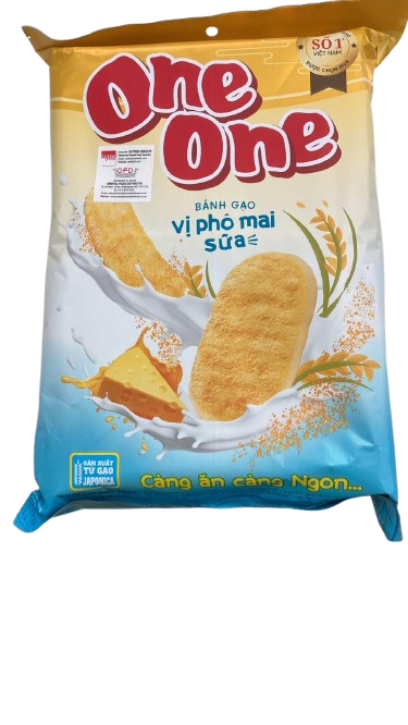 060247 One One Rice Cake Cheese Milk Flavor 年糕芝士奶味 Banh Gao Pho Mai Sua 118gr x 1