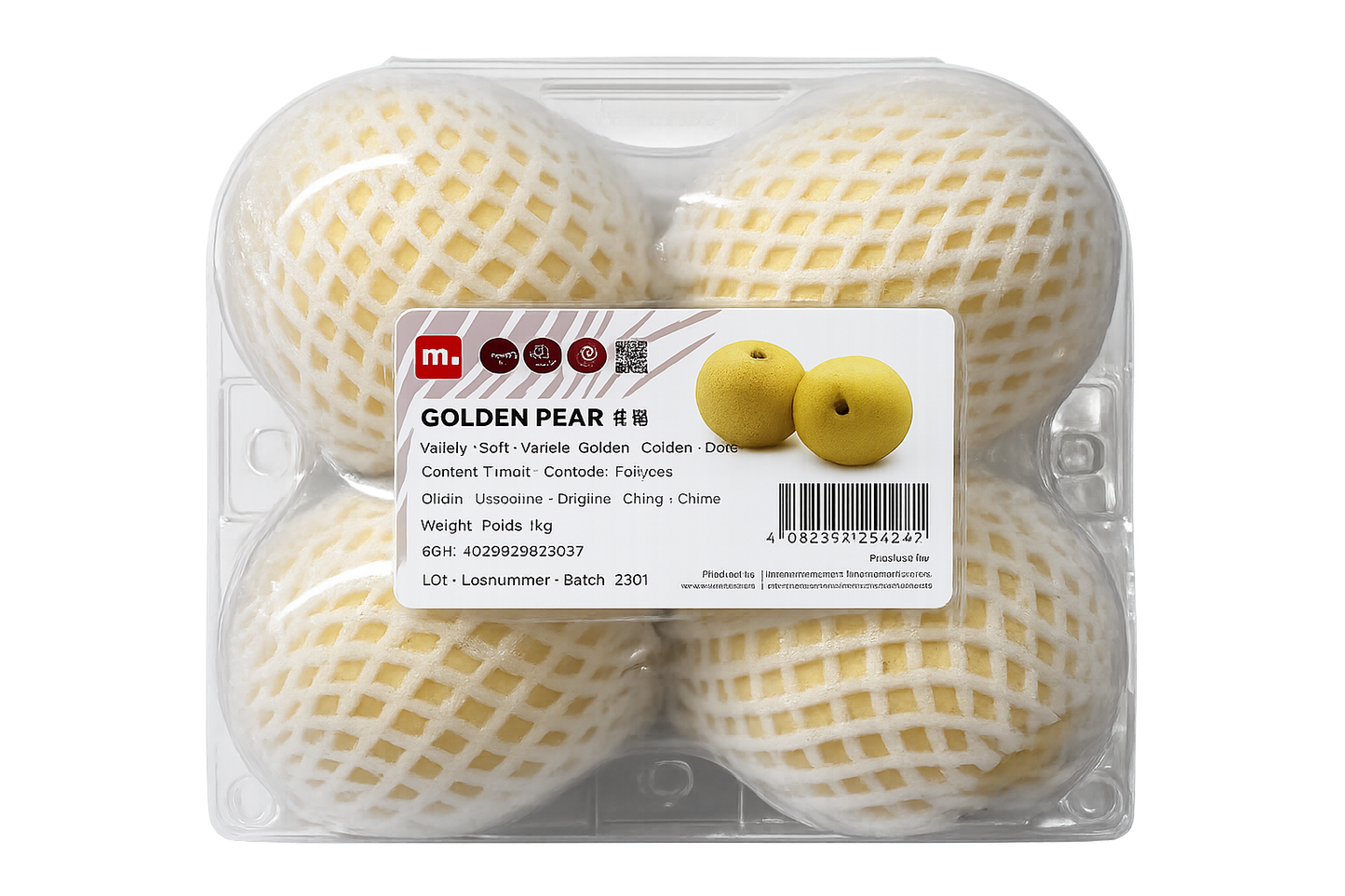 Golden Pear 黃金梨 Le Han Quoc (4 pcs in box) PP box x1