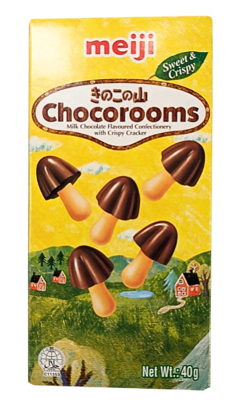 MS Chocoroom Choco 明治香菇造型餅乾-巧克力口味 Banh nam 40g x1