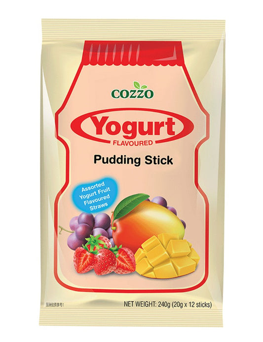 Cozzo Yoghurt Assorted Flavoured Pudding Stick乳酪布丁啫喱條 (20g x12) x 1
