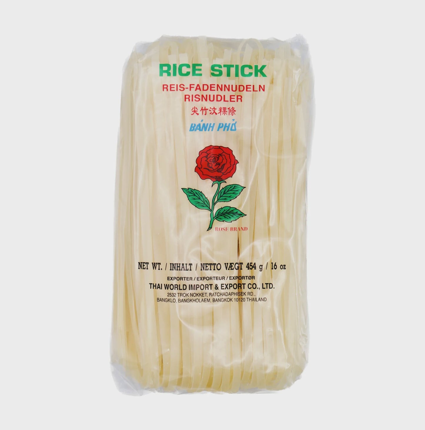 Rose Rice Stick 玫瑰牌沙河粉 Banh Pho 5mm 400g x 1