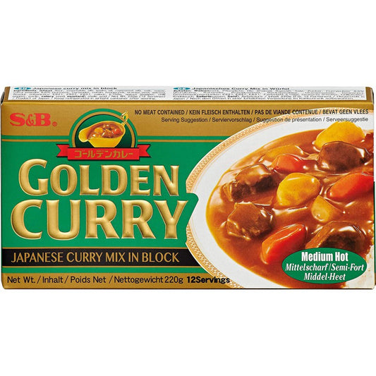 75422 S&amp;B Golden Curry Cà ri Nhật trộn nguyên khối 金牌咖哩調料(中辣)220g x1