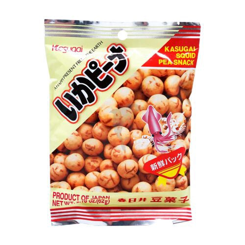 Kasugai Ika Peana Seasoned Peanut Snack 春日井鱿鱼味脆皮花生 Snack dau phong vi muc  62g x1