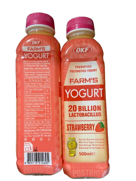 OKF Farm's Yogurt Drink (Strawberry) 酸乳飲料 草莓味 500ml X1