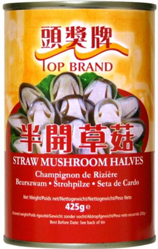 TOP Half Cut Straw Mushroom頭獎牌半開草菇 Nam Rom Cat Doi 425g x 1