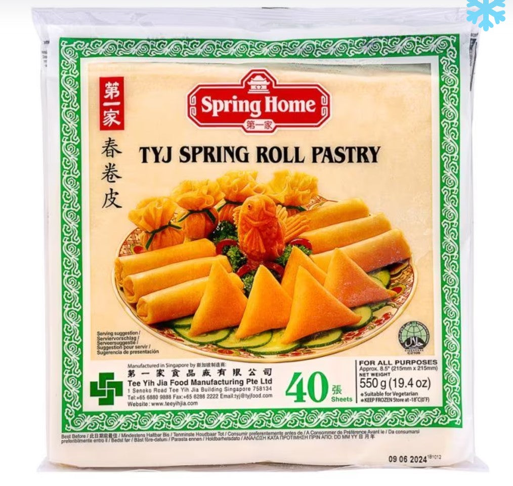 TYJ 8.5" Frozen Spring Roll Pastry(40 sheets) 第一家春卷皮Banh Trang Cha Gio Re Dong Lanh 1x550g